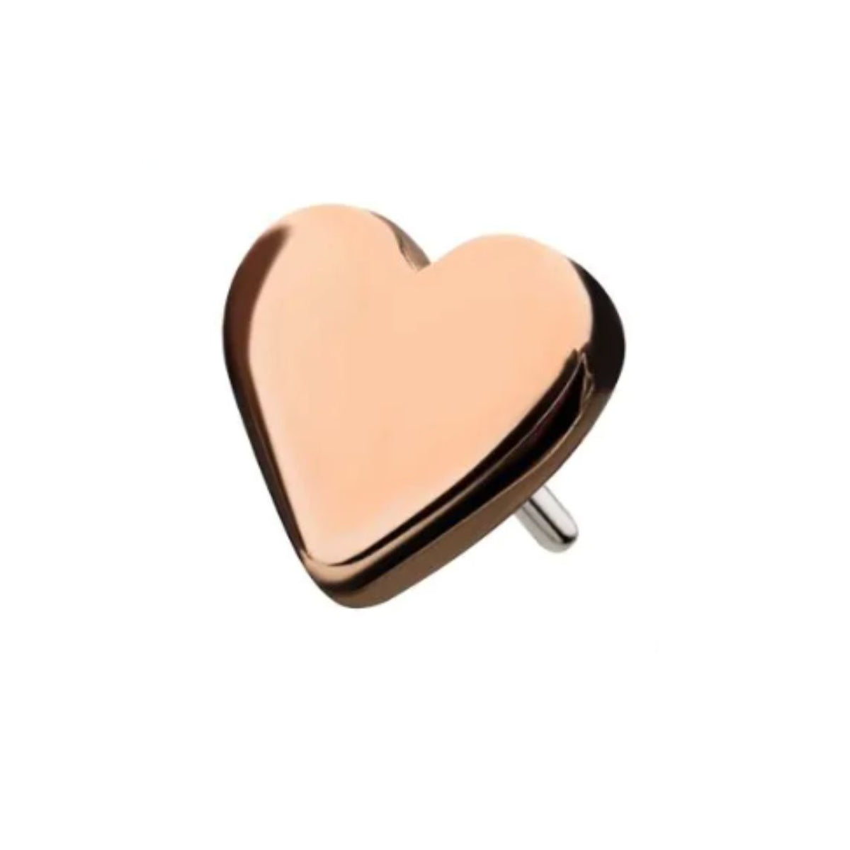 Classic 14K Gold Threadless Heart Earring with Titanium Flat Back Earring