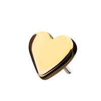Classic 14K Gold Threadless Heart Earring with Titanium Flat Back Earring