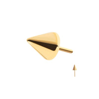 Gold Titanium Threadless Flat Back 3x3mm Spike Earring