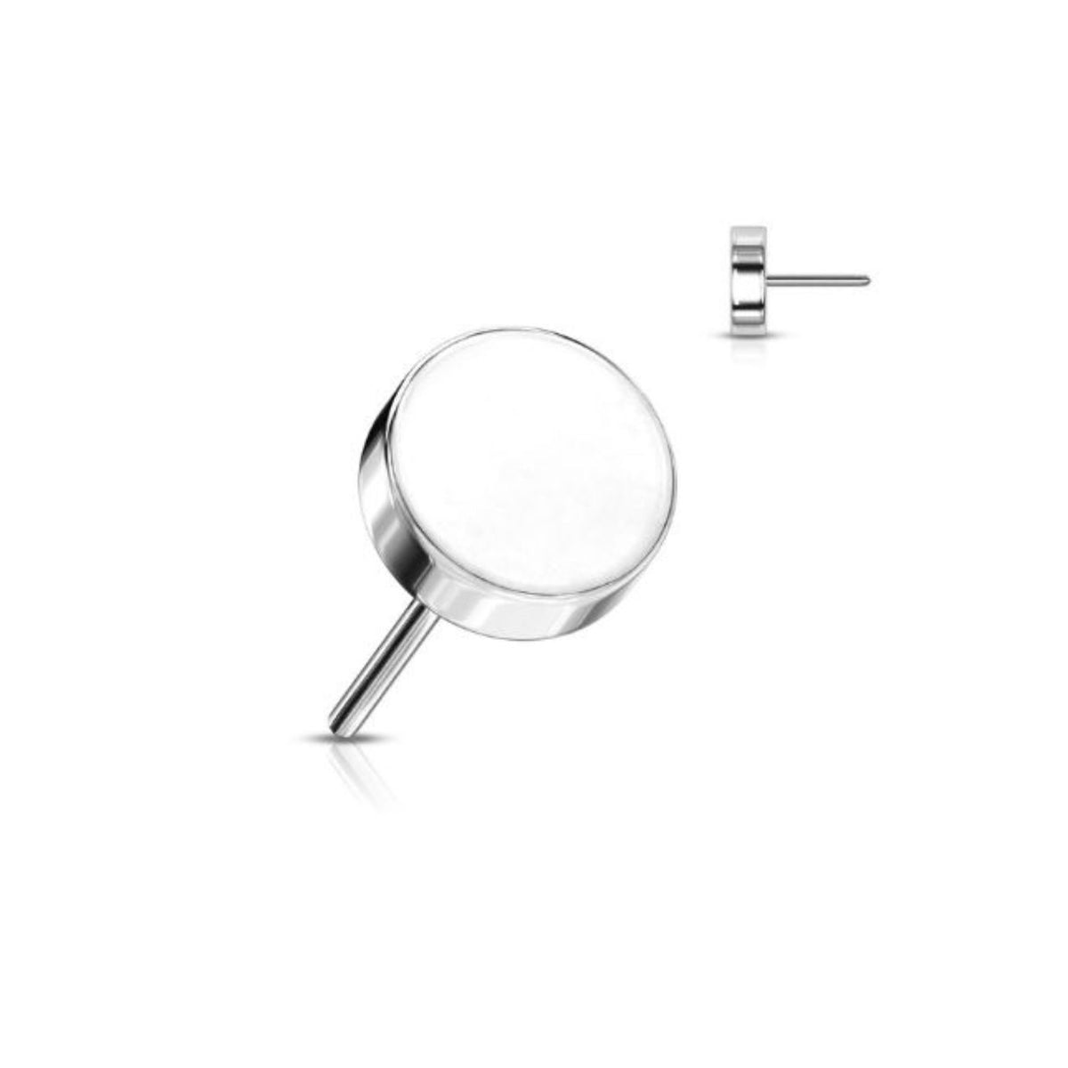 Titanium Threadless Push In Flat Back Disc Earring