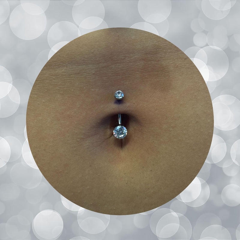Titanium Internally Threaded Crystal Bellybutton Barbell