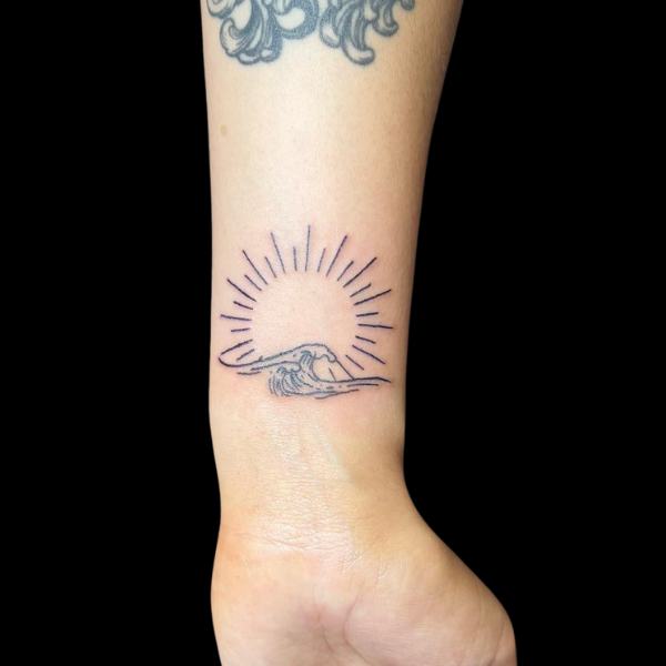 Line Work Sun Tattoos