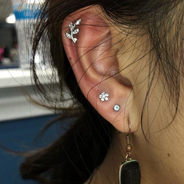 Lobe and Helix Piercing