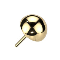 Gold Titanium Threadless Push in Flat Back Dome Earring