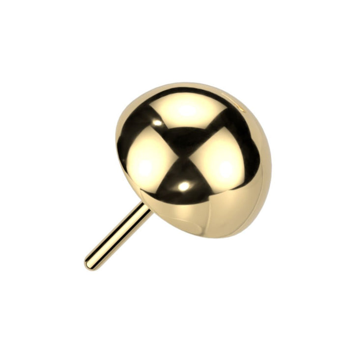 Gold Titanium Threadless Push in Flat Back Dome Earring