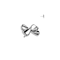 Titanium Threadless Flat Back Bow Earring