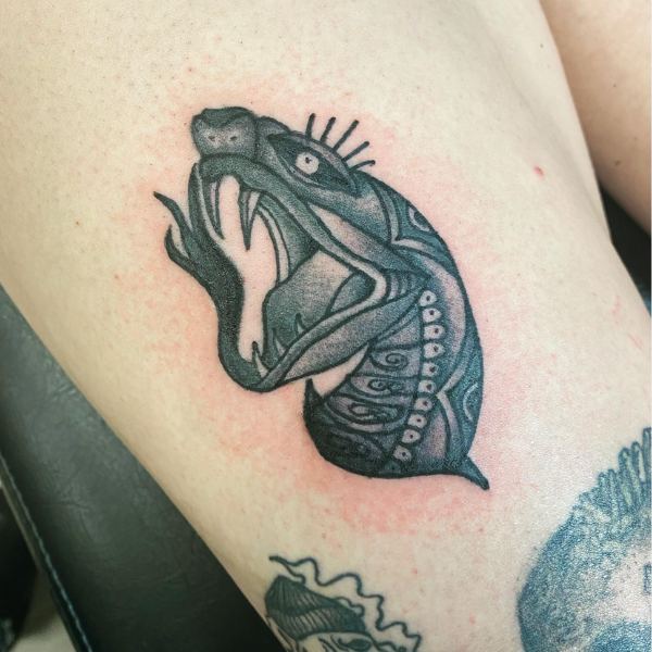 Traditional Snake Head Tattoo