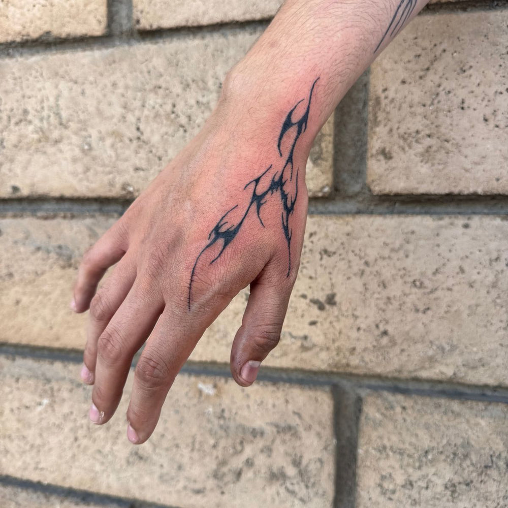 Tribal Cybersigilism Hand Tattoo