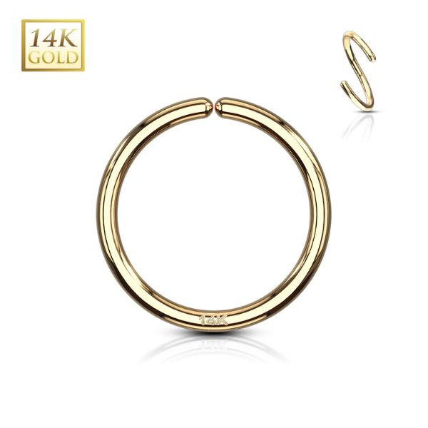Classic Seamless Bendable Hoop in 14K Gold