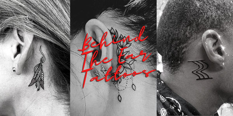 10 Best Behind The Ear Tattoos Cute Cool and Great Behind The Ear Tattoos