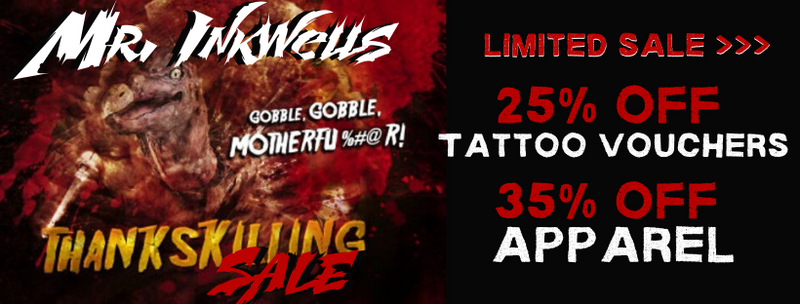 🔥 35% Off Clothing - 25% Off Tattoos 🔥 Today & Friday Only! Thankskilling Day Sale...