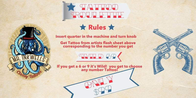 Tattoo Roulette Game Tattoo Candy Machine Game Mr. Inkwells Tattoo Shop