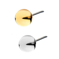 Classic 14K Gold Threadless 2mm Ball Earring with Titanium Flat Back Earring