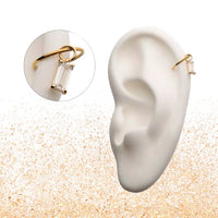 14K Gold CZ Baguette Earring Charm