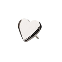 Classic 14K Gold Threadless Heart Earring with Titanium Flat Back Earring