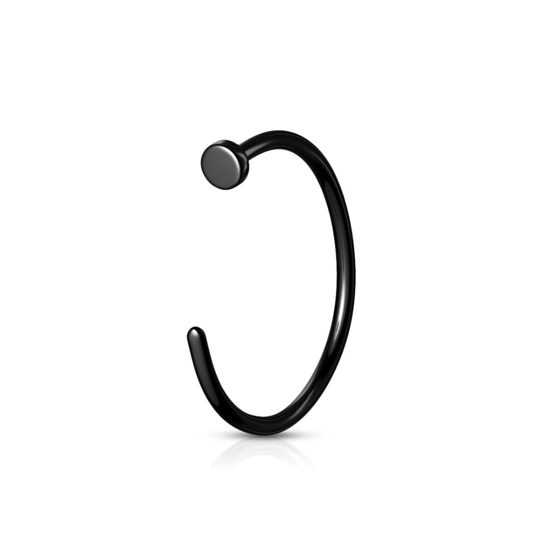 Black Titanium 18G Nose Stopper Ring