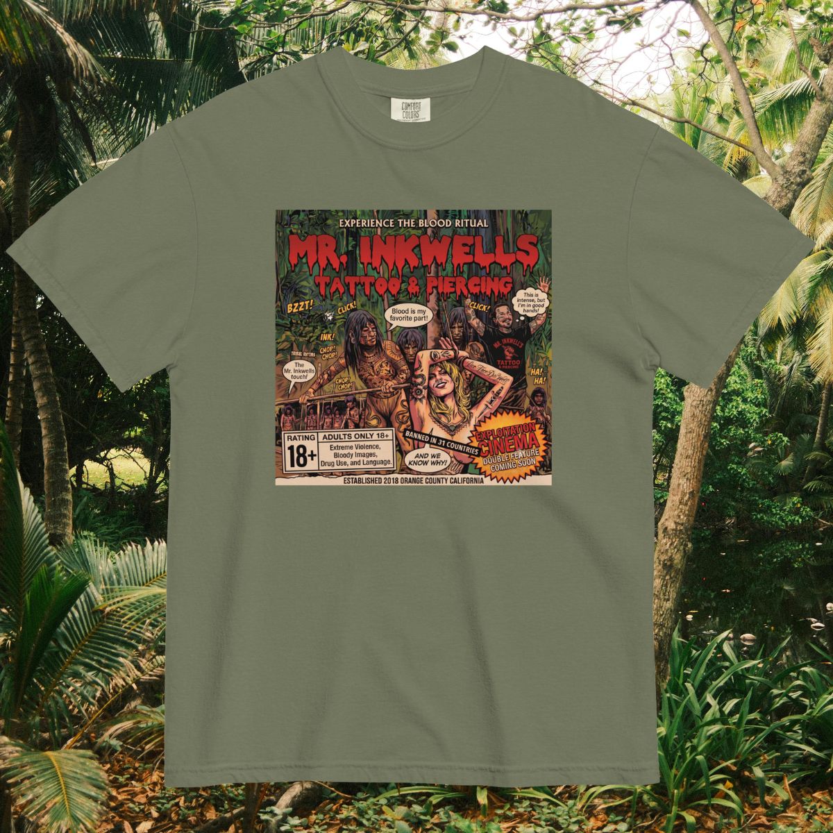 Cannibal Comic Tee Jungle Green