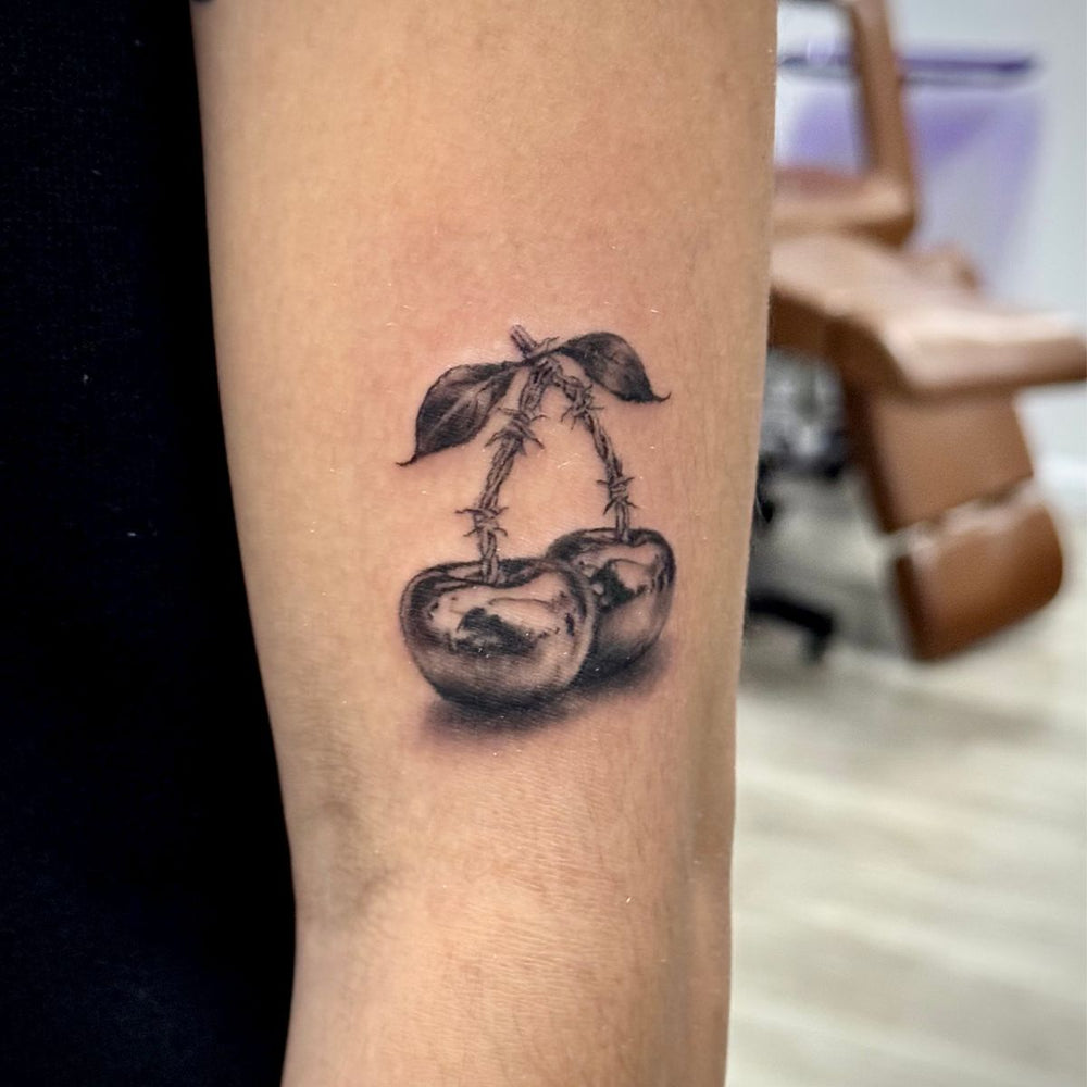 Cherry Barbed Wire Tattoo