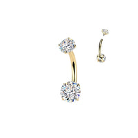 Titanium Internally Threaded Moissanite Bellybutton Barbell