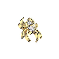 Gold Titanium Threadless Push In Flat Back CZ Spider Earring