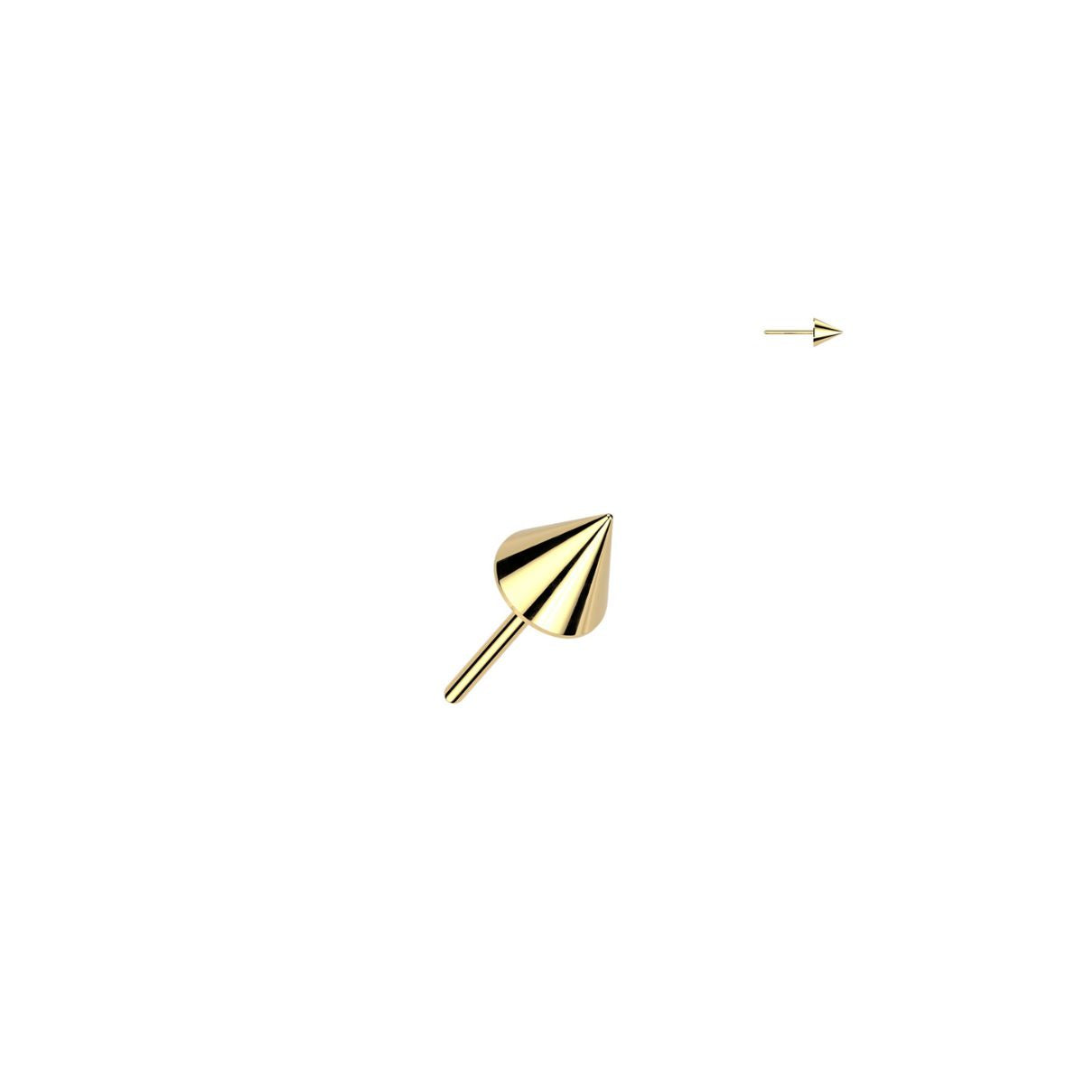 Titanium Threadless Push In Flat Back Spike Earring