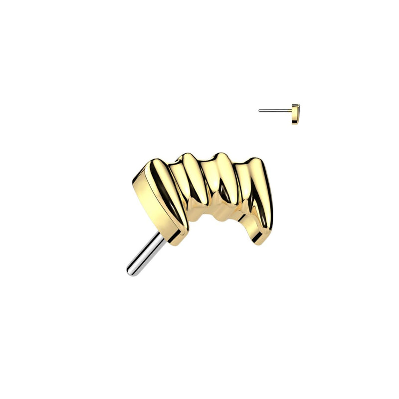 Titanium Threadless Flat Back Vampire Teeth Earring
