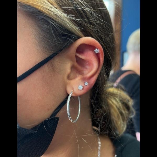 Helix and Dual Ear Lobe Piercing Mr Inkwells LA and OCs Best Piercing shop