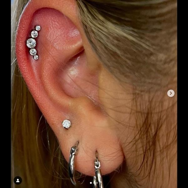 Helix and Earlobe Piercing Mr Inkwells LA and OCs Best Piercing shop