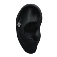Titanium Threadless CZ Bezel Cluster Top with Titanium Backing