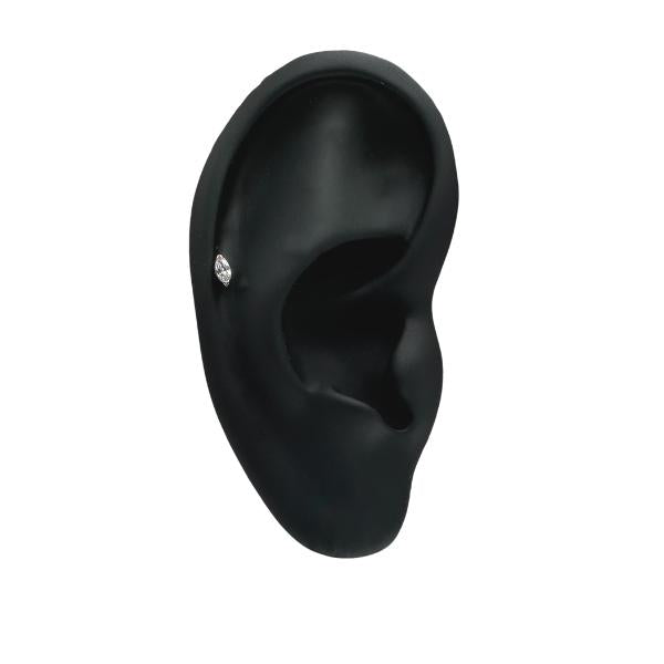 Titanium Threadless CZ Marquis Top with Titanium Backing