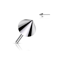 Titanium Threadless Push In Flat Back Spike Earring