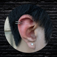 Titanium Threadless Push In Flat Back Hoop Earring