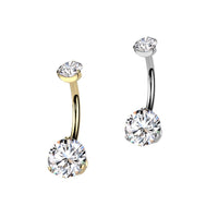 Titanium Internally Threaded Crystal Bellybutton Barbell