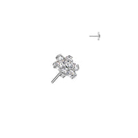 Titanium Threadless Push In Moissanite Flower Earring