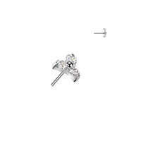 Titanium Threadless Push In Trinity Moissanite Earring