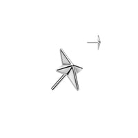 Titanium Threadless Push in Flat Back North Star Earring
