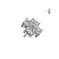 Titanium Threadless Push In CZ Shamrock Earring