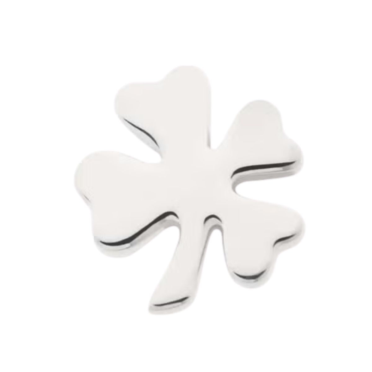 Titanium Threadless Push In Shamrock Earring