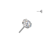 Titanium Threadless Push In Round Prong Set 6.5mm Moissanite Earring