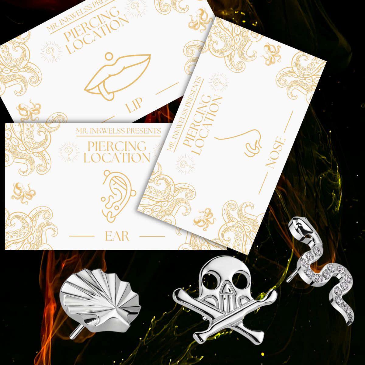 Mystery Piercing Box Jewelry and Piercing Location Cards
