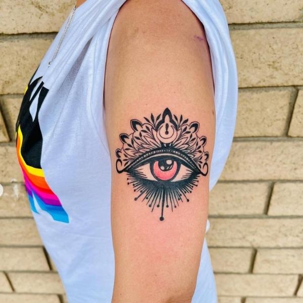 ornamental Eye Tattoo Mr Inkwells Tattoo Shop LA and OCs Best Tattoo Shop