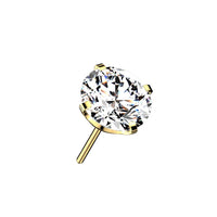 Titanium Threadless Push in Flat Back CZ Crystal Earring