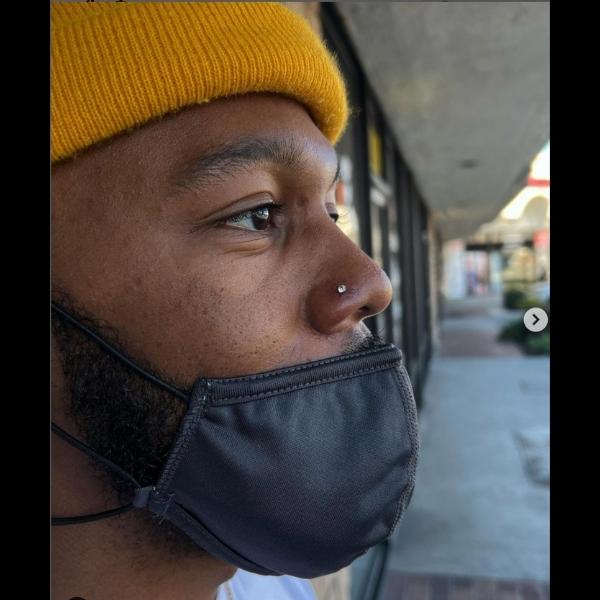 Right Nostril Nose Piercing Men Mr Inkwells LA and OCs Best Piercing shop
