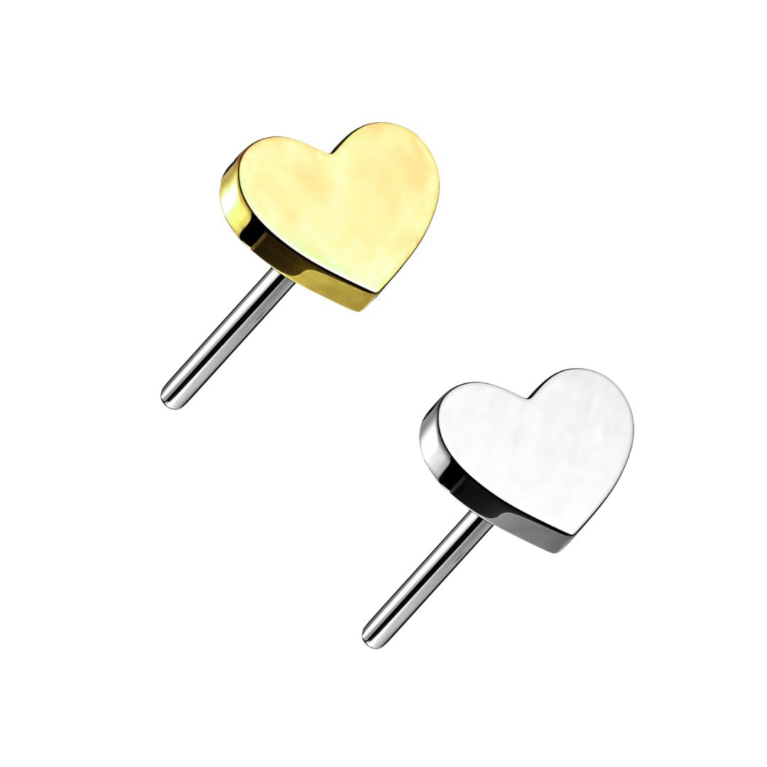 Titanium Threadless Push in Heart Earring