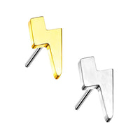 Titanium Threadless Push in Lightning Bolt Earring