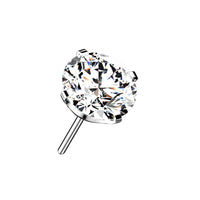 Titanium Threadless Push in Flat Back CZ Crystal Earring