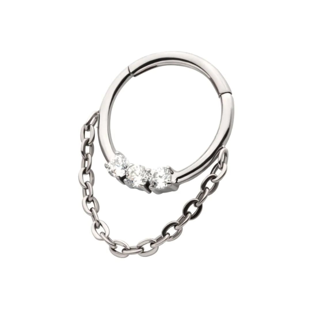 Titanium Chain and CZ Hinge Ring
