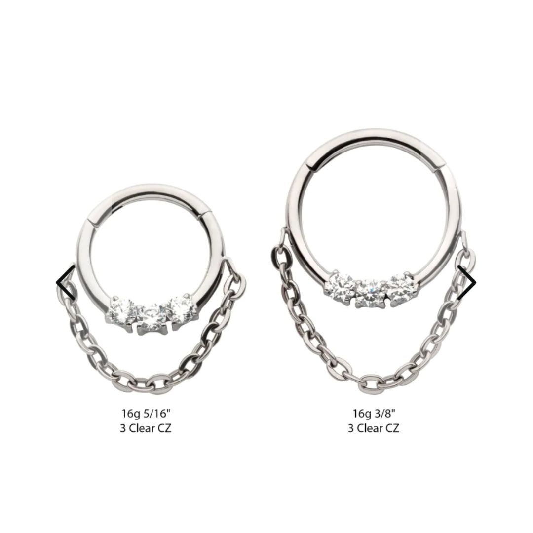Titanium Chain and CZ Hinge Ring