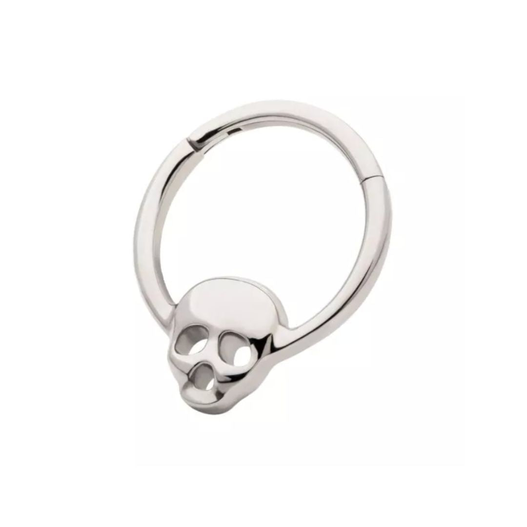 Titanium Skull Hinge Ring