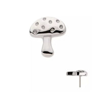 Titanium Threadless Mushroom Earring with Titanium Flat Backing